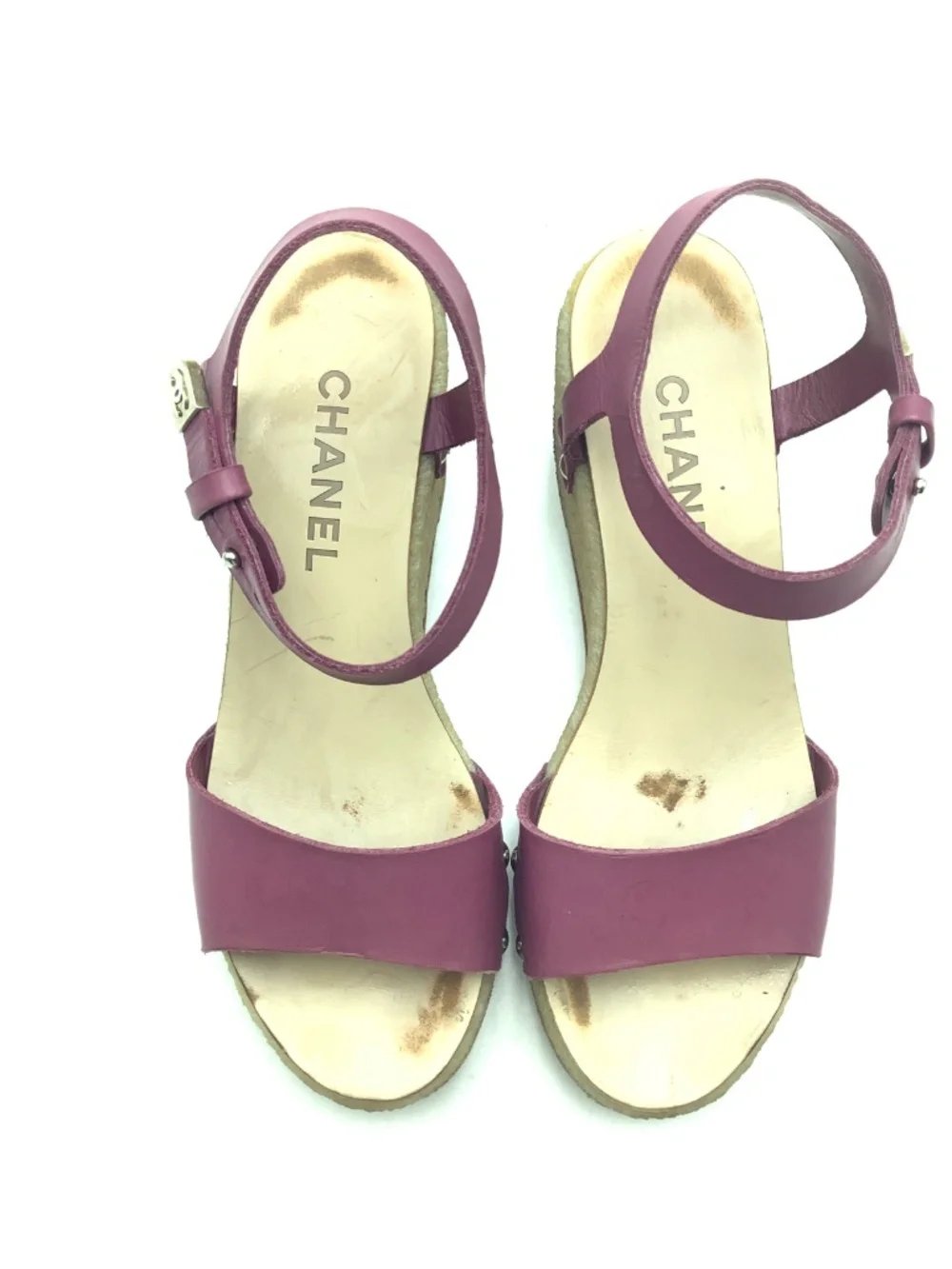 Chanel Leather Platform Sandals Size: 7 / IT 37